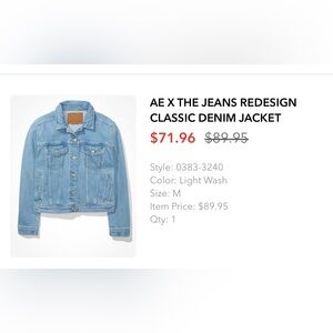 AE x the jeans redesign classic denim jacket